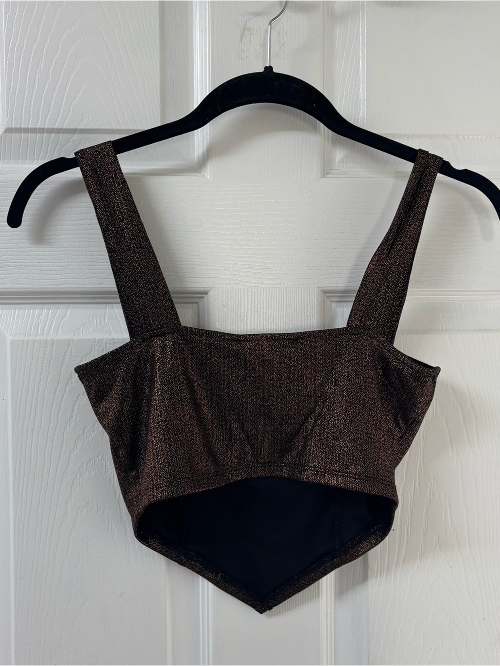 Forever 21 Metallic Party Crop Top Black and Brown Women’s Size Small - Picture 6 of 6